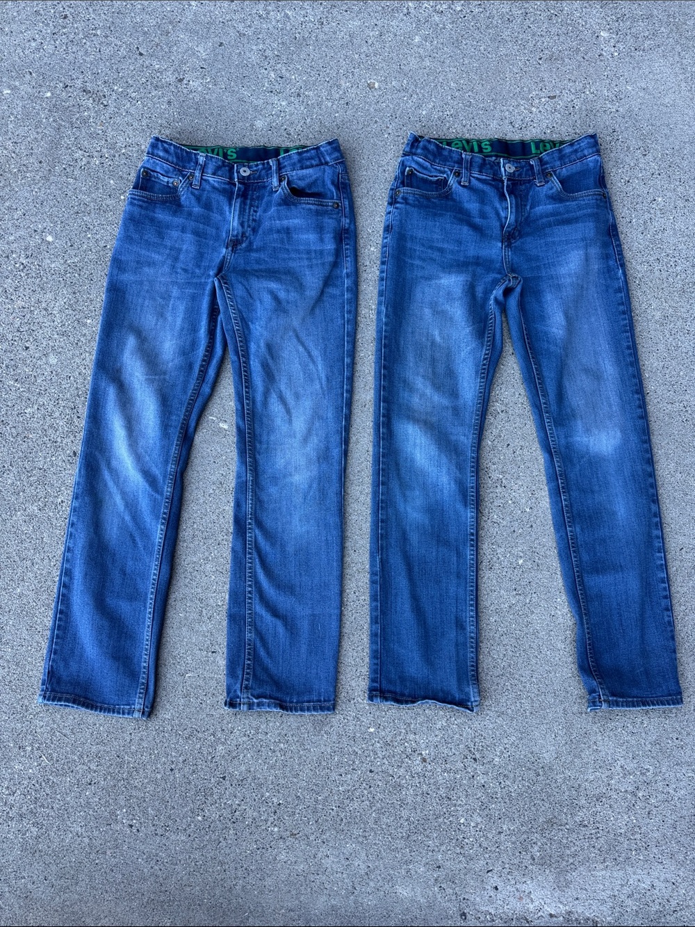Levi's Boy's 14 Straight Denim Blue Jeans - Two Pair